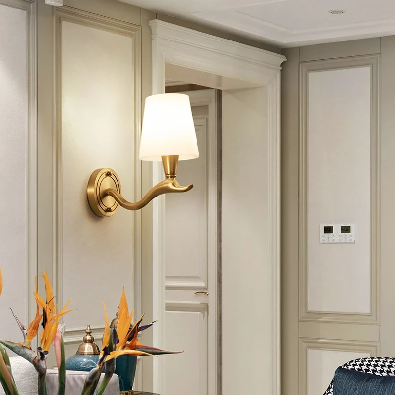 Медная настенная лампа FKL американская простая светильник для коридора