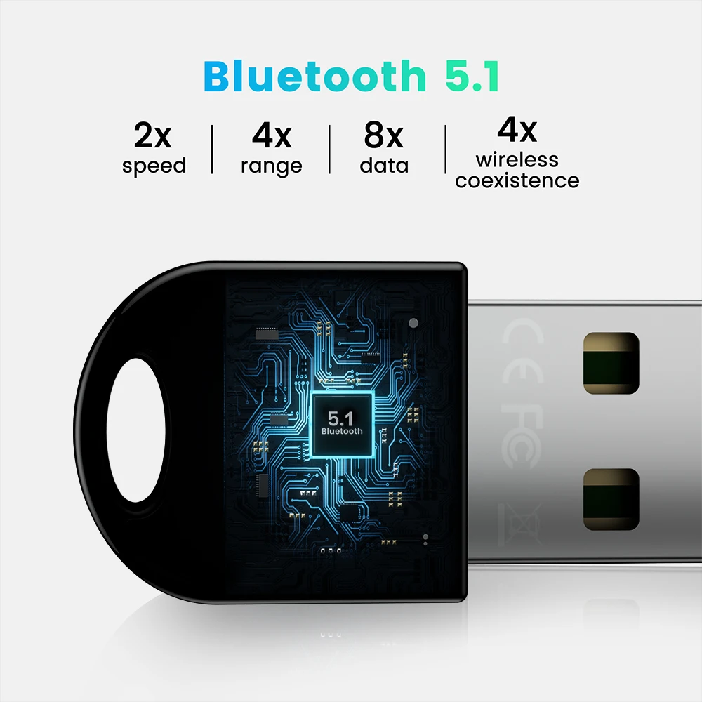 USB Bluetooth адаптер 5 1 приемник 0 ключ BT передатчик aptx мини-адаптер для ПК ноутбука