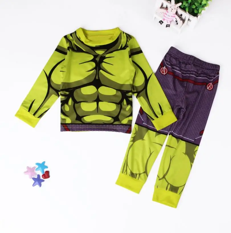Новинка года; детский пижамный комплект с героями мультфильмов для костюмированной вечеринки; Рождественская одежда; спортивные костюмы для маленьких детей с Железным человеком-пауком; детские спортивные костюмы