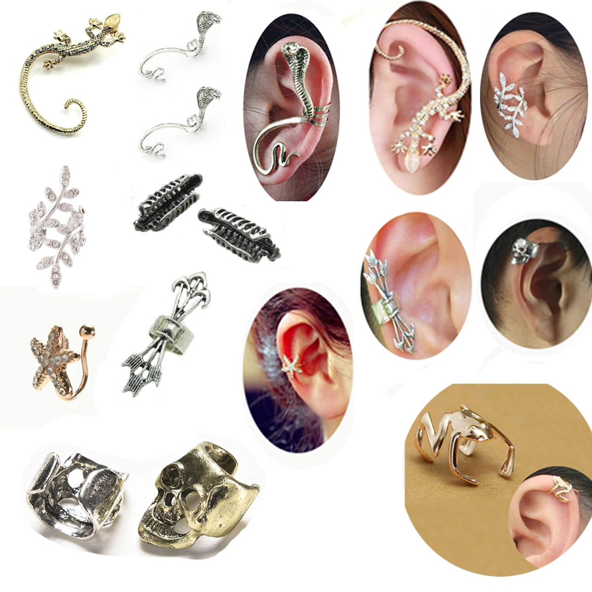 1 шт унисекс панк простой дизайн серебристый Скелет палец руки уха клип ухо