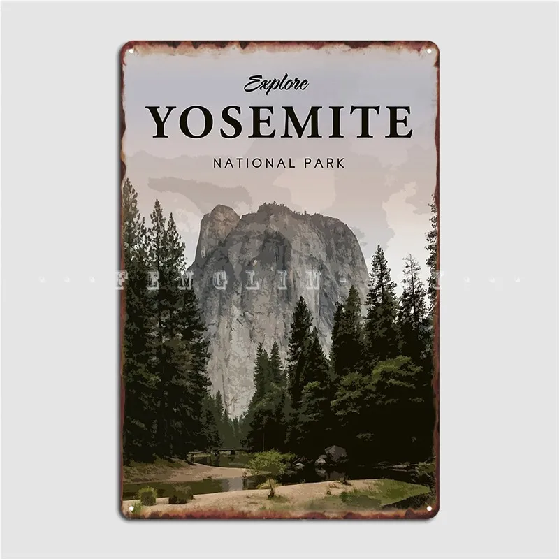 

Постер в национальном парке Yosemite, металлический плакат, клувечерние, клуб, бар, винтажная стена, фотопостер