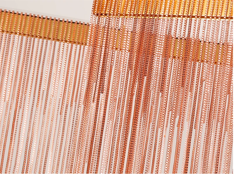 Светодиодный подвесной светильник с кисточками медный или хромированный для