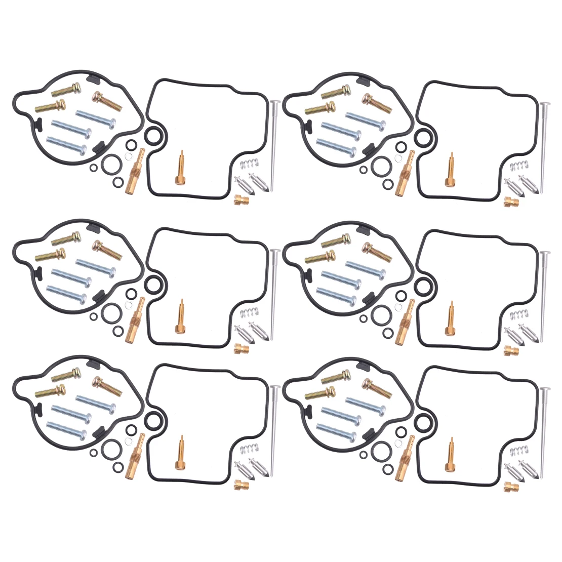 

Ремонтный комплект карбюратора мотоцикла, 6 комплектов, подходит для Honda GL1500CD Valkyrie 2001-2003 GL1500CT 1998-2000 GL1500G Valkyrie 1997-2000