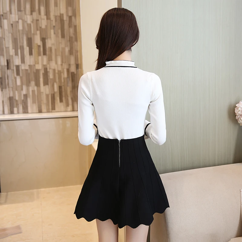 

2021 Spring Women's Sweaters New Women's Pullover High Elastic Falbala Knitted Lace Collar All-match Bottoming Shirt