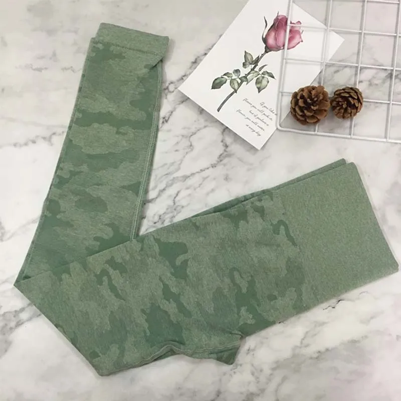 New Camo Seamless Leggings Women High Waist Push Up Elastic Shark Fitness Yoga Pants Gym Tight Camouflage Sport Leggings