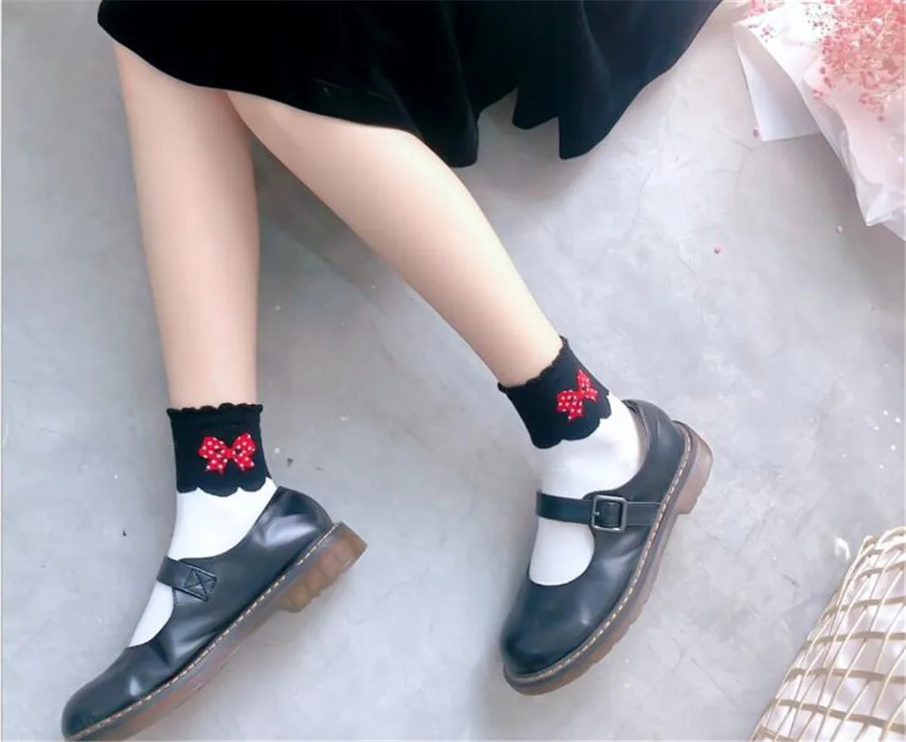 Women Socks Winter Cute Ladies Female Thermal Warm Cartoon bow B733 | Stockings Tights &amp