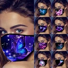 Маска Защитная многоразовая унисекс, моющаяся, со светящимися бабочками