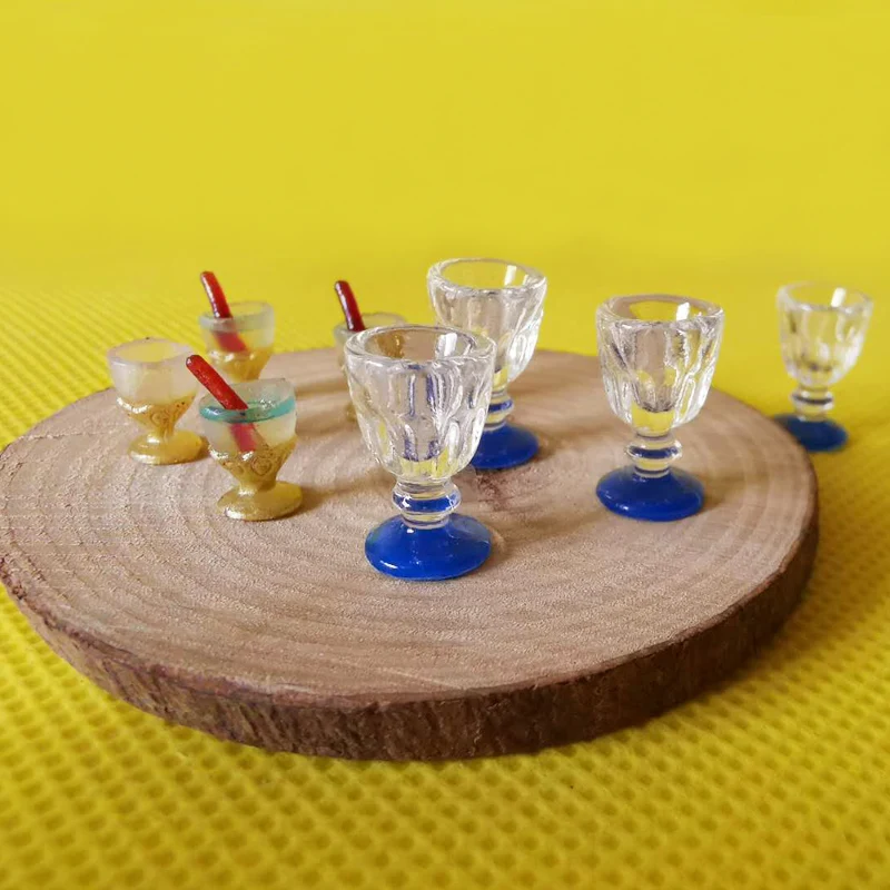 10 шт. синий бокалы для вина/стеклянные миниатюры столовая посуда/милый/Сказочный