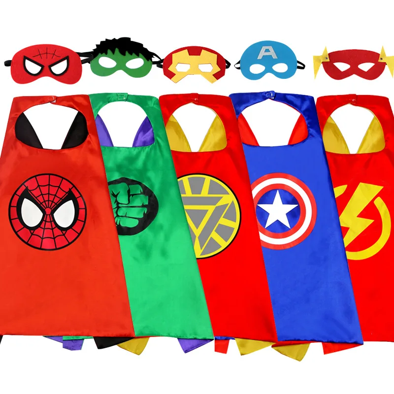 

Super Heroes Cape Anime Figure Iron Man Wolverine Darth Vader Elsa Cloak Children Party Costume Cosplay Cloak for Boys Girls