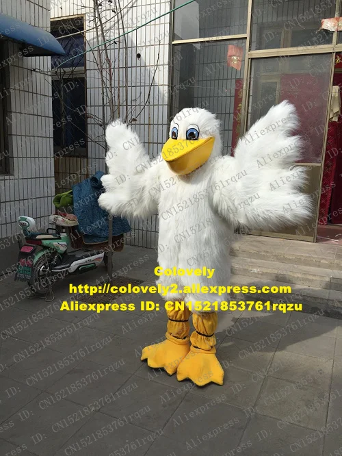 Белый костюм талисмана Птицы Пеликан Seabird для взрослых одежда с героями