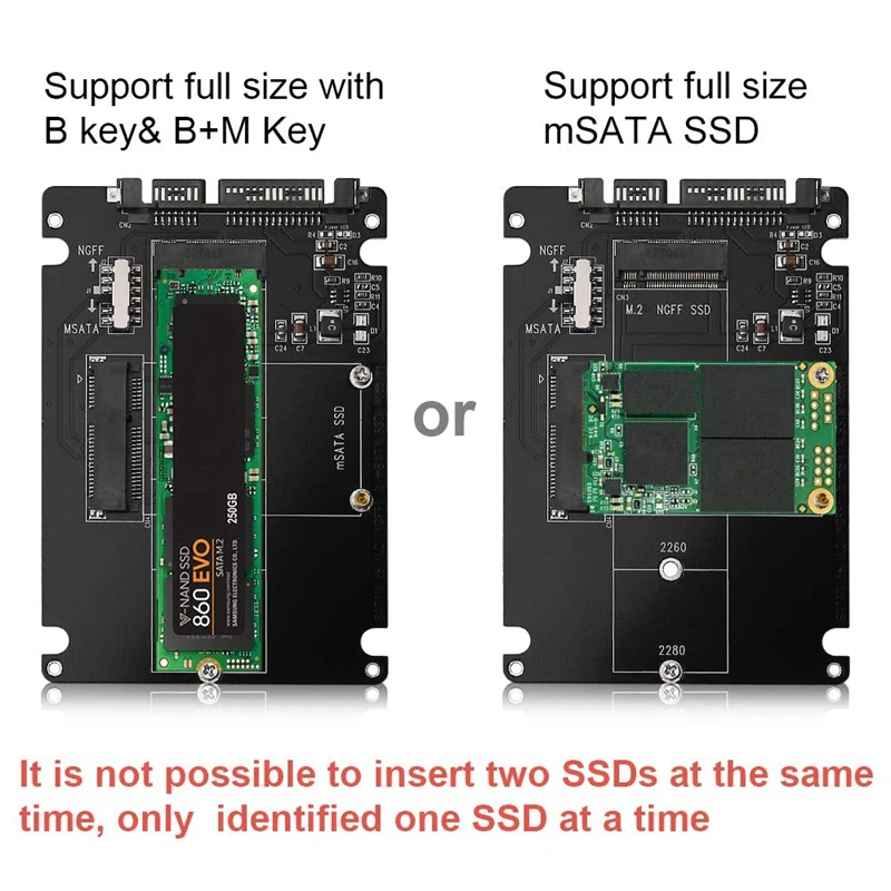 

M.2 NGFF or MSATA to SATA 3.0 Adapter USB 3.0 to 2.5 SATA Hard Disk 2 in 1 Converter Reader Card with Cable for PC Laptop