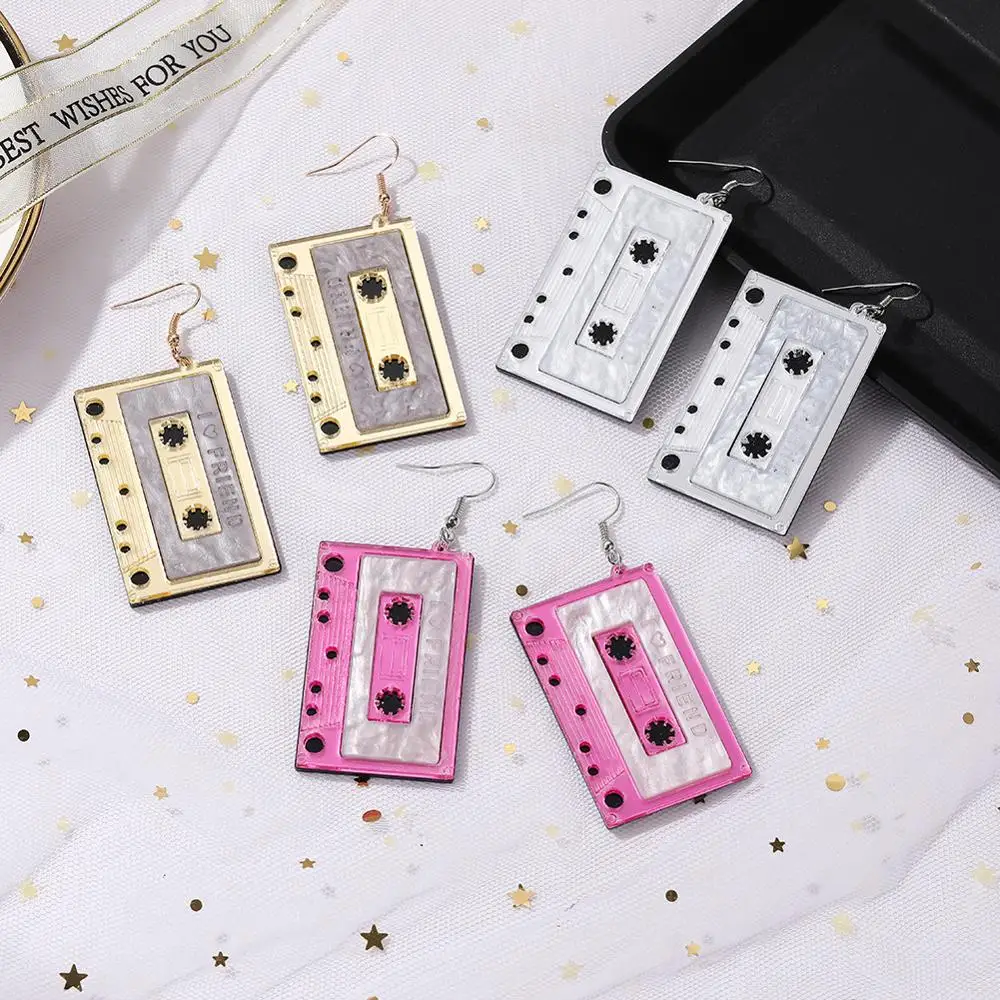 Новые креативные геометрические акриловые серьги кассеты Преувеличенные