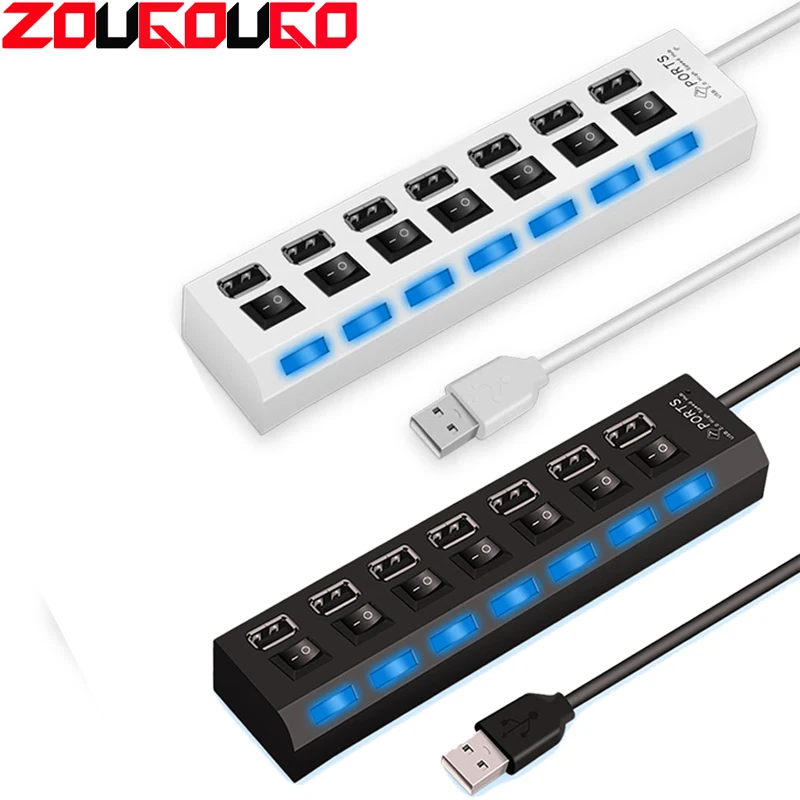 

USB-разветвитель на 7 портов с выключателем ВКЛ./ВЫКЛ.