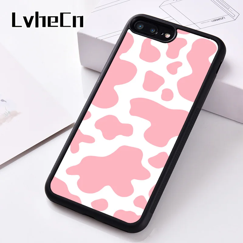 LvheCn силиконовый чехол для телефона iPhone 6 6S 7 8 Plus 5 5S SE 2020 X XS XR 11 PRO MAX BABY PINK MOO|Бамперы| |