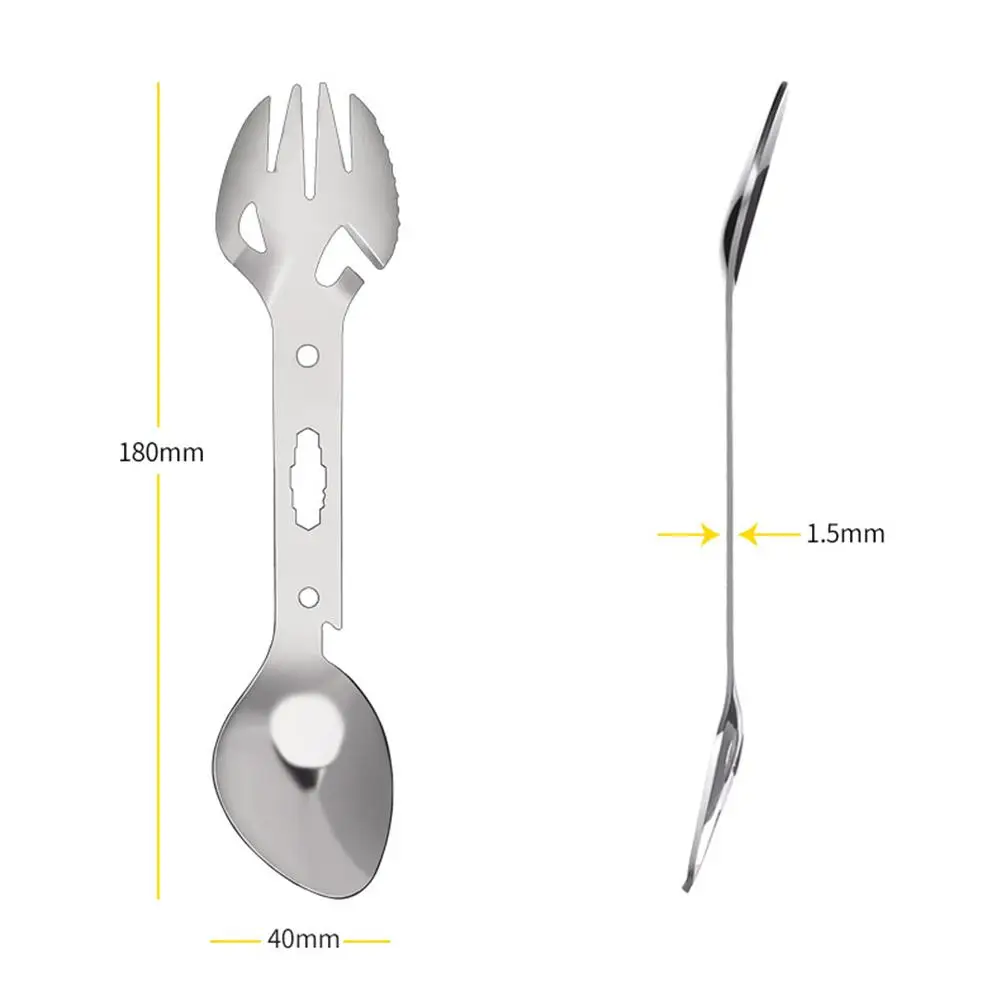6-in-1 Dinner Spoon Fork Titanium Spork with Bottle Opener Lightweight Outdoor for Travel Camping Backpacking | Спорт и развлечения