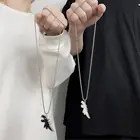 Ожерелье в уличном стиле с драконом, женское ожерелье с динозавром, Женская цепочка с кулоном, ювелирное изделие унисекс, серебряный цвет, модное милое ожерелье из цинкового сплава, 1 шт.