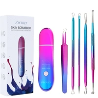 skin cleansing kit colorful ultrasonic skin scrubber 5 pcs stainless steel blackhead acne needle face skin clean care tools
