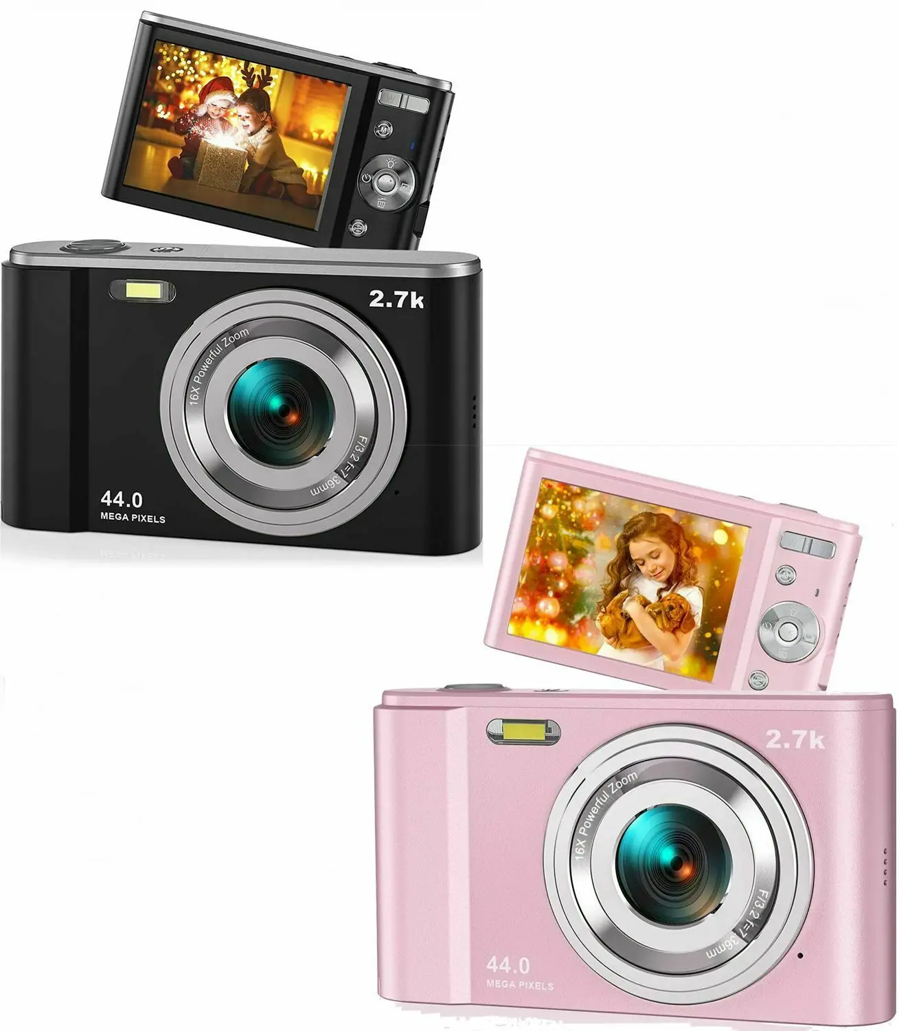 

Маленькая цифровая камера 44MP 2,7 K 2,88 дюймовый IPS экран 16X зум Обнаружение лица видеокамера для фотографии для начинающих детей