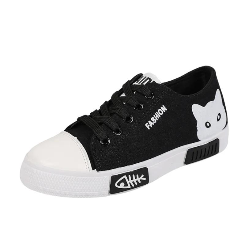 

Canvas Shoes 2021 Fashion Cartoon Chaussures Casual Women's Sports Shoes White Flat Sneakers Chaussure Zapatos Casuales De Mujer