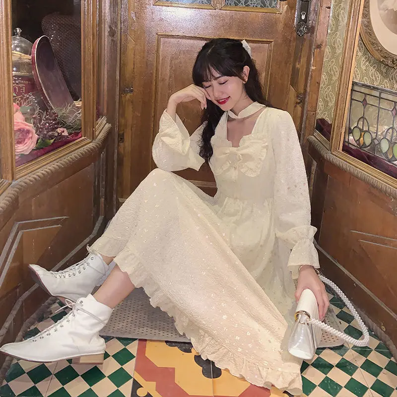 Удача французский платье феи в японском стиле мягкое милое с бантом для девочек