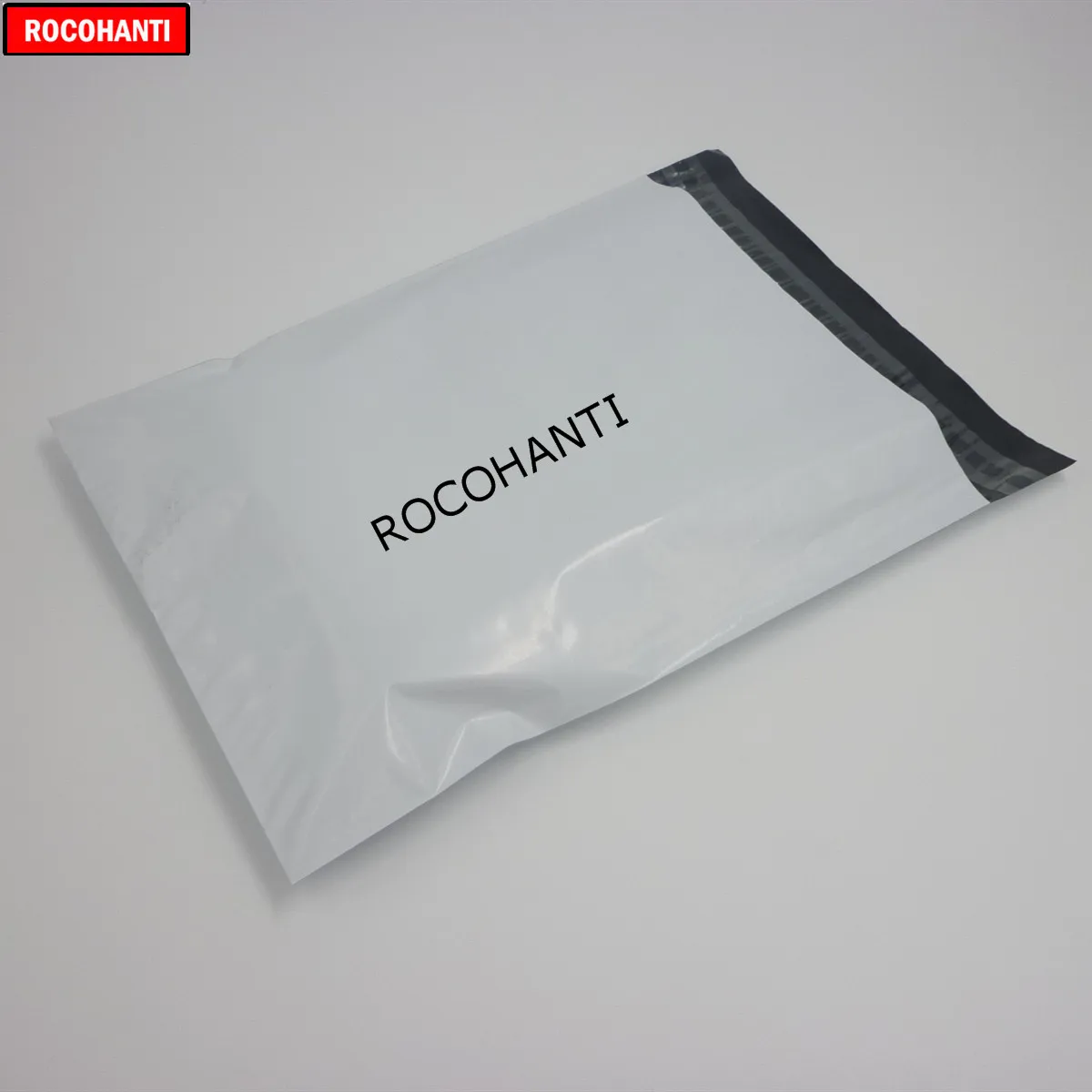 ROCOHANTI 100x белые полиэтиленовые пакеты для доставки с логотипом на заказ