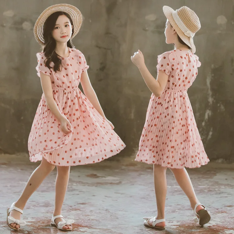 

2021 Summer Baby Kids Girls Clothes Dresses Party Sleeveless Polka Dot Flower Gown Dress 2 3 4 5 6 7 8 9 10 11 12 13 14 15 Years