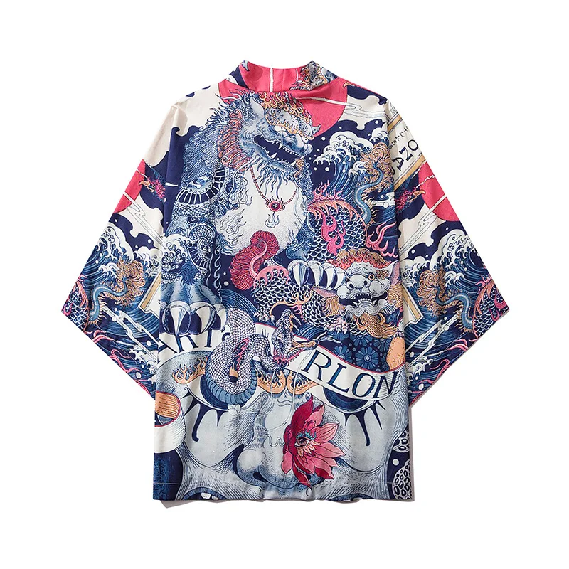 Мужской кардиган-кимоно haori yukata костюм самурая пиджак кимоно рубашка |