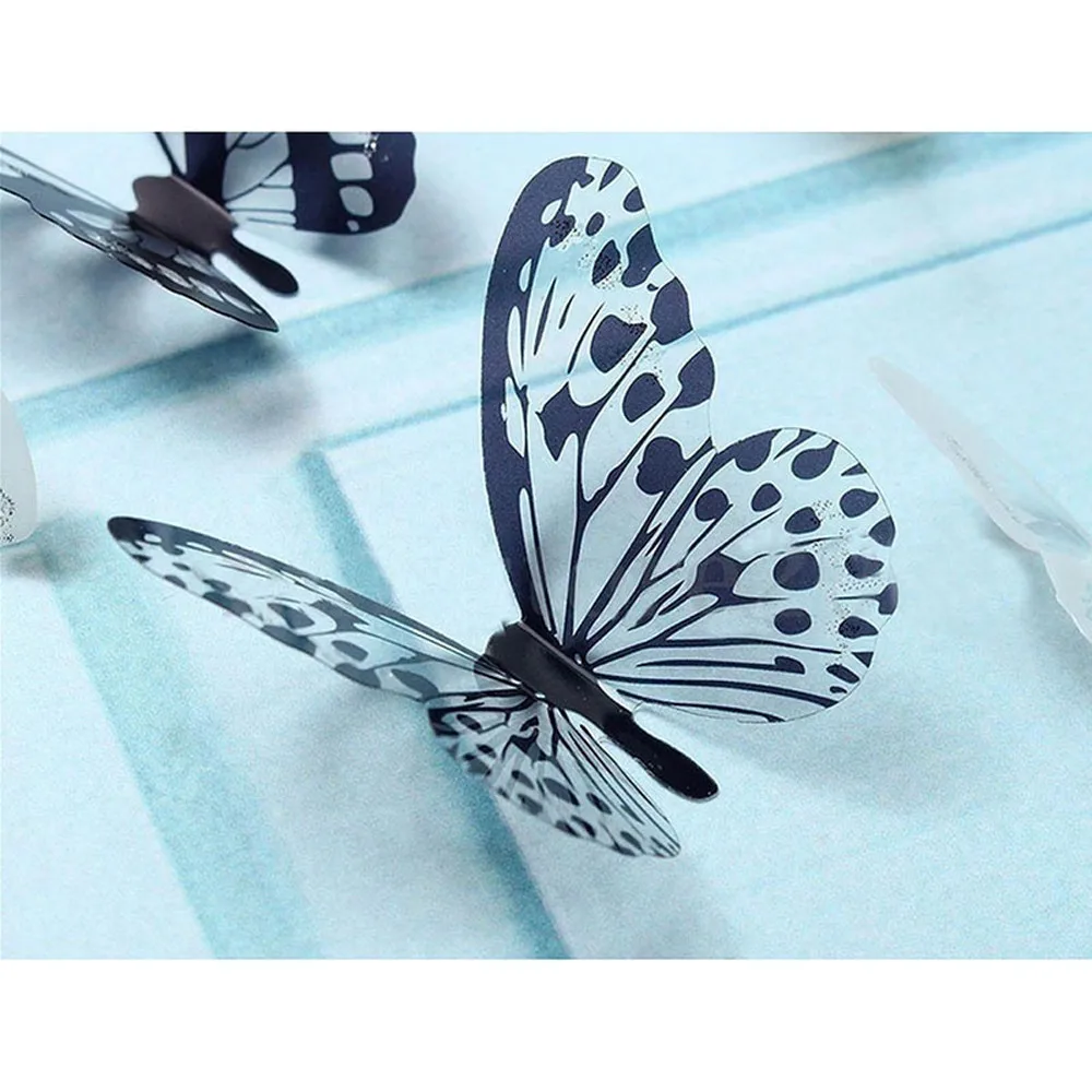 

36 Pcs 3D Black White Butterfly Sticker Art Wall Decal Mural Home Decoration
