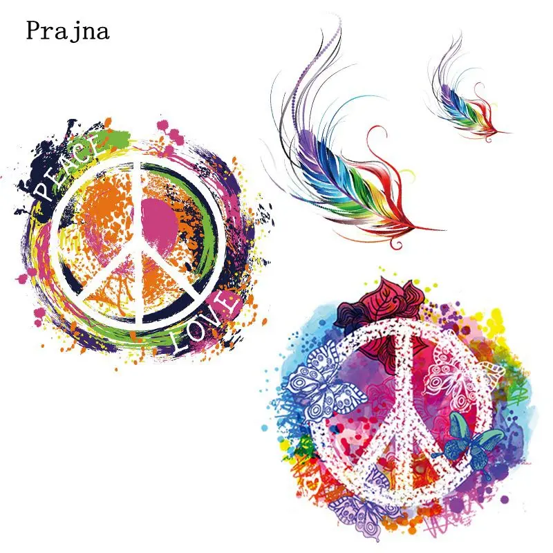 Prajna знак мира патчи железа на переноске для одежды полоса теплопередачи тепловой