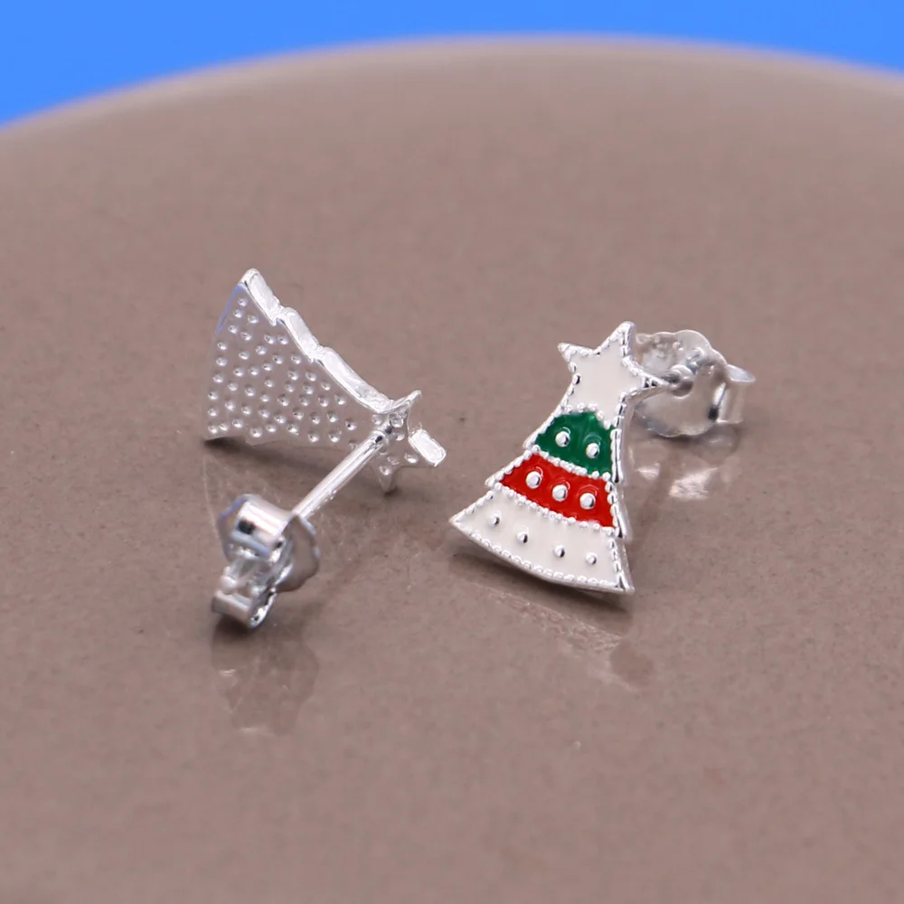 Рождественский подарок новые милые красочные эмалевые рождественские серьги