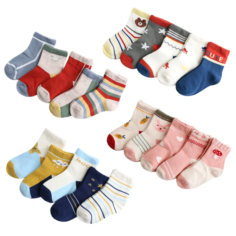 

10 Pairs/lot Kids Children's Socks For Boys Girls 3 4 6 8 Years Cotton Breathable Clothes 2020 New Autumn Winter Warm Cute Sock