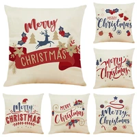 45x45cm christmas print decorative throw pillow covers couch pillows linen cushion cover for couch sofa car living room