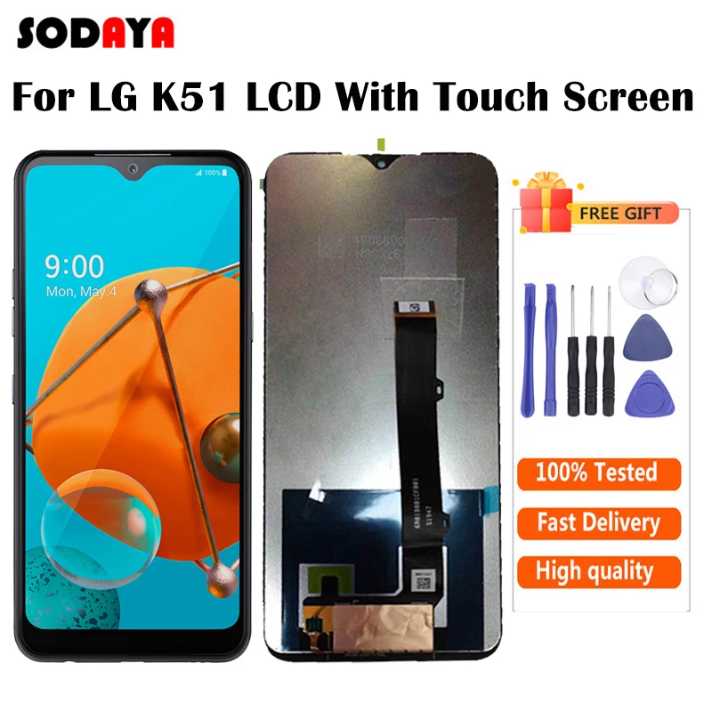 Полный ЖК-дисплей для LG K51 с кодирующий преобразователь сенсорного экрана в сборе