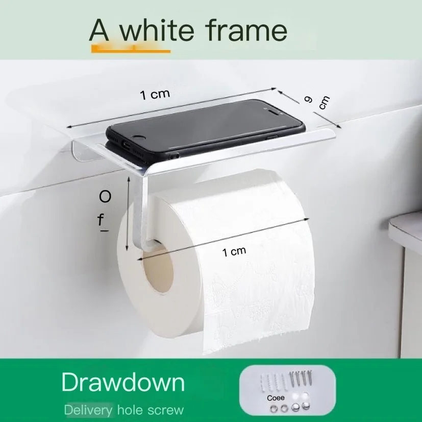 

Wall Mounted Toilet paper holder stainless steel tissue holder mobile phone bathroom paper roll rack wall mount bathroom product