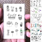 Водостойкая Временная тату-наклейка, милая кактус, динозавр, цветы, тату флэш-тату, искусственная татуировка для детей, девочек, мужчин и женщин