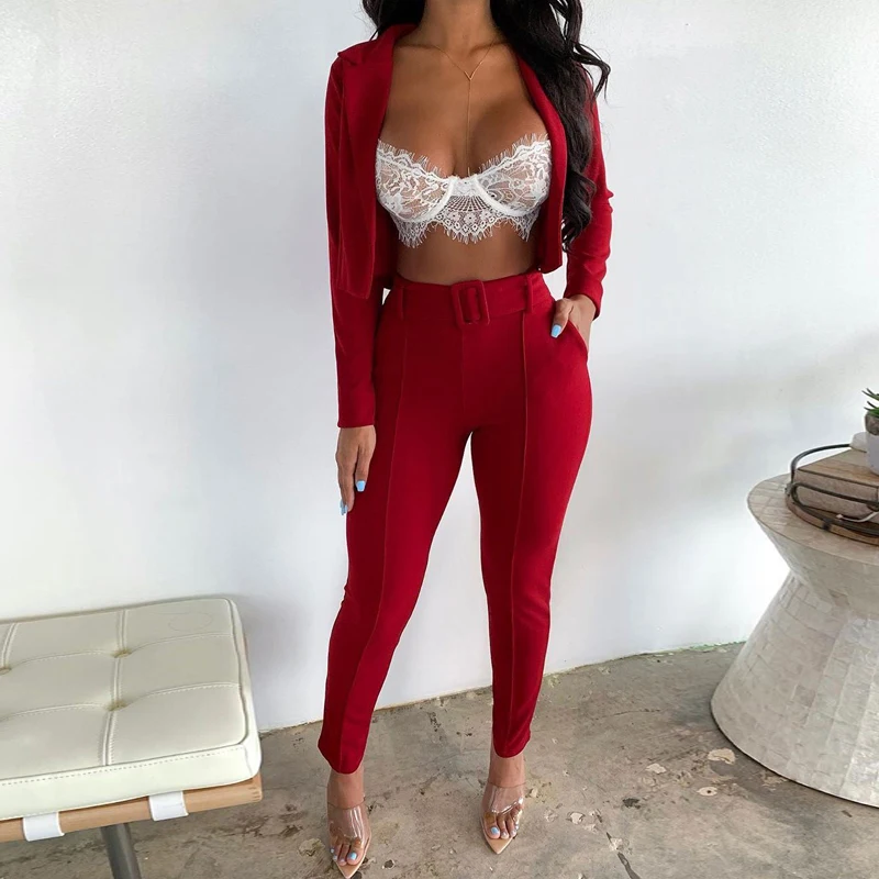 Женский комплект из двух предметов EvaQueen однотонный официальный костюм топа и