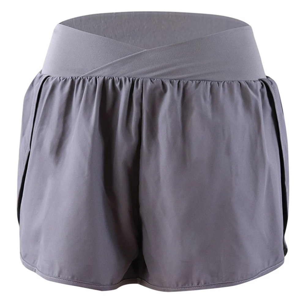 

Ladies Loose Fake Two-Piece Quick-Drying Breathable Sweat-Absorbent Running Fitness Pants Anti-Glare High-Waist Dance Yoga Pants