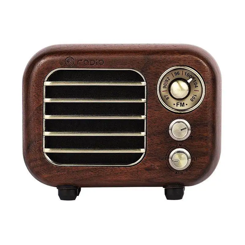 

Vintage Radio Retro Bluetooth Speaker - Walnut Wooden Fm Radio, Strong Bass Enhancement, Loud Volume, Bluetooth 5.0Aux Tf Card
