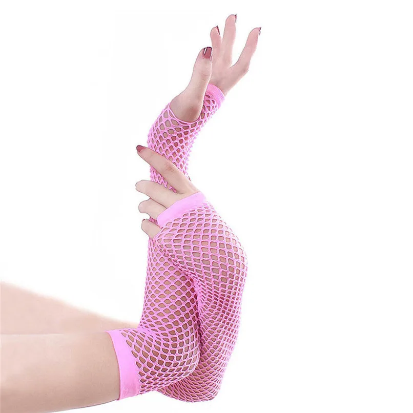 women gloves 1 пара Женские пикантные сетчатые длинные перчатки женские перчатки без пальцев сетчатые однотонные handschuhe handschoenen J15 - Цвет: women gloves