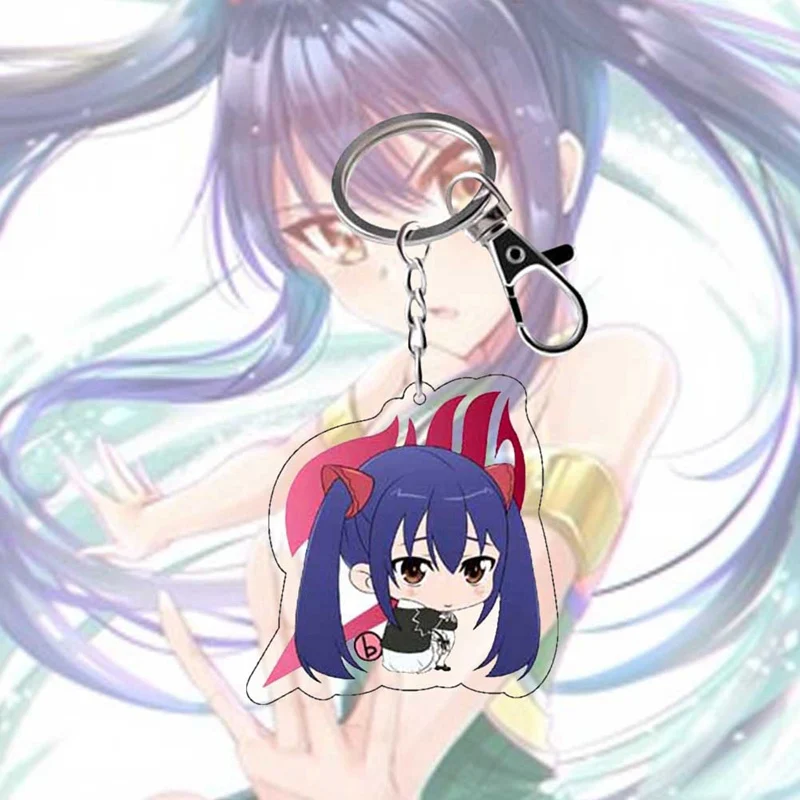 

Acrylic Cute Figure Double Sided Transparent Key Chains Cosplay Pendant Fans Jewelry Anime FAIRY TAIL Cartoon Keychain