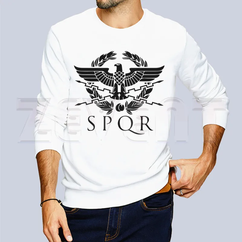 SPQR Римский гладиатор Императорский золотой Орел толстовки с капюшоном для