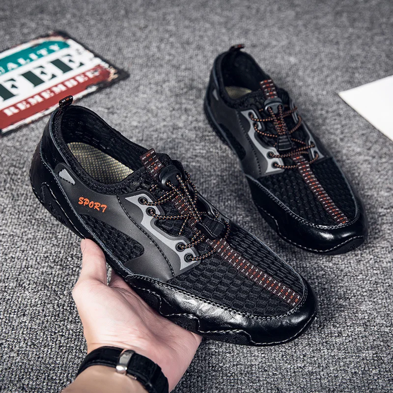 Mens Mountain Trekking Shoes Man Outdoor Athletic Shoes Men Wearable Sports Upstream Shoes for Men Light Elastic Brand Trainers