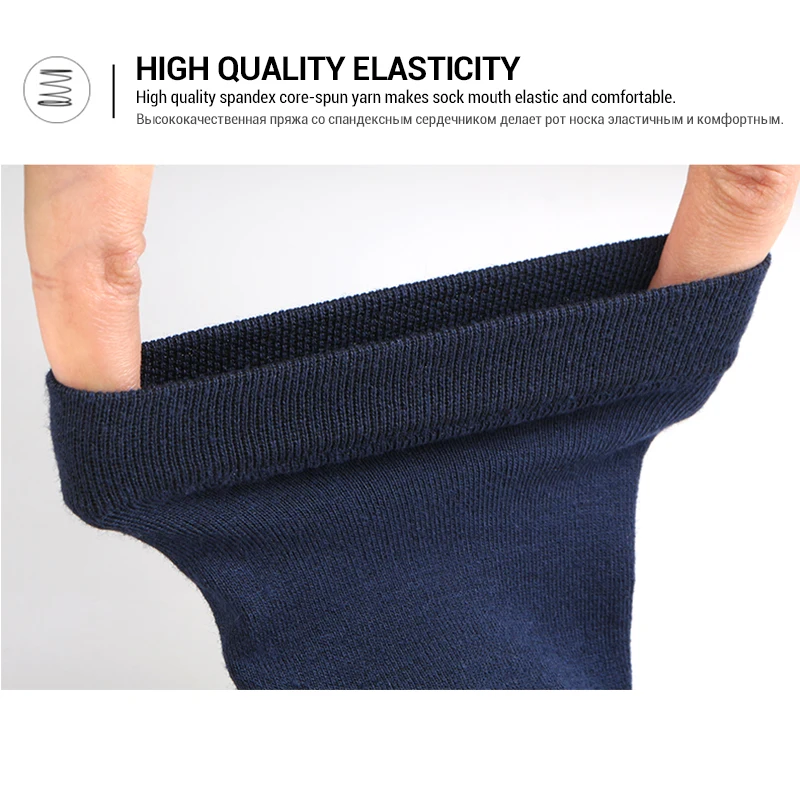 

2020 High Quality Casual Men's Business Socks Summer Winter Cotton Socks Quick Drying Black White Long Sock Plus Size
