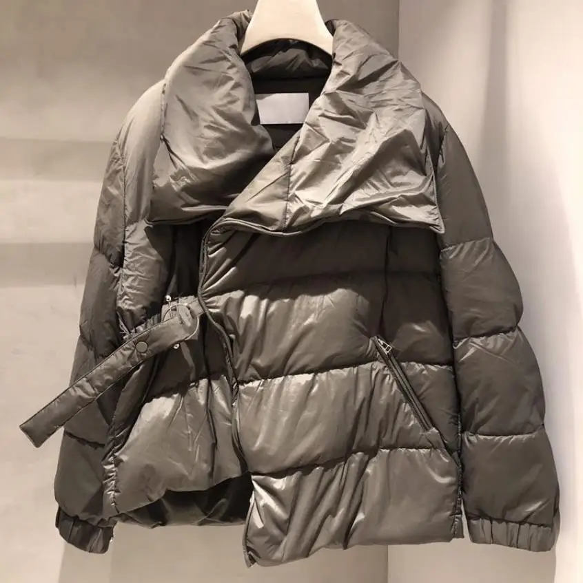 Мягкое пуховое пальто зимнее роскошное теплое из 90% натурального утиного пуха