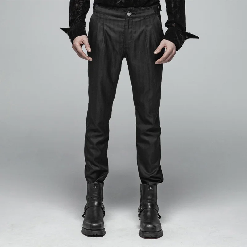 Мужская повседневная одежда в стиле панк Готические брюки полоску из