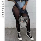 Сексуальные сетчатые прозрачные женские черные леггинсы с высокой талией, современные балетные танцевальные колготки, одежда для соревнований