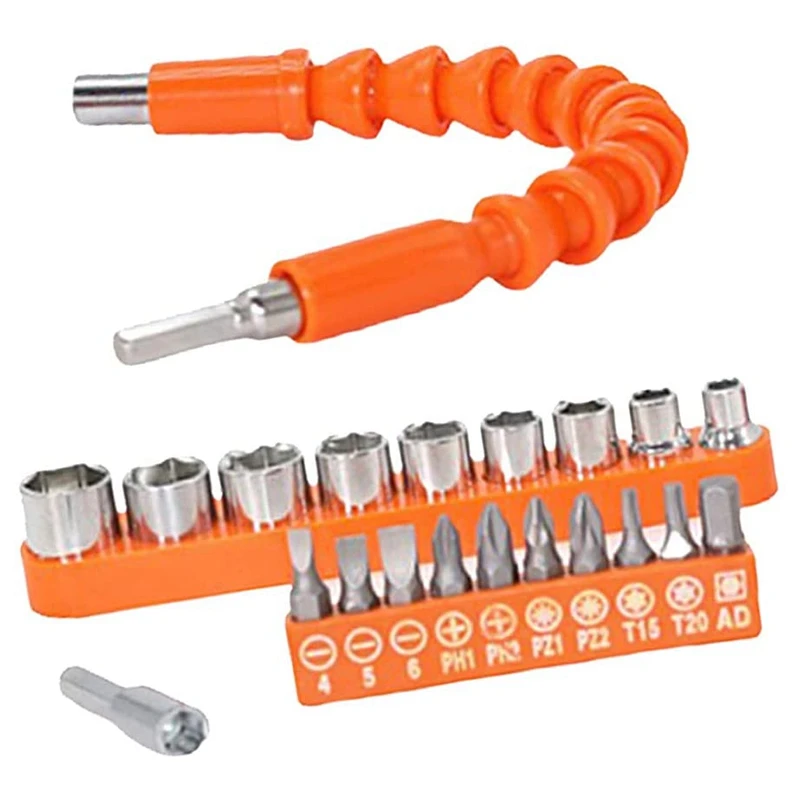 

21 Sets of Universal Flexible Shafts for Hand Drill Bit Sleeves and Flexible Shaft Extension Drills