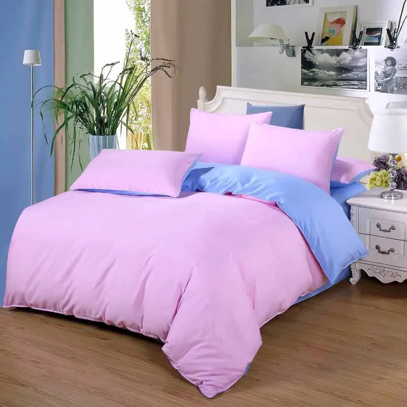 style4 Классические просторные постельное белье, набор 7 размеров, серое, синее, розовое, однотонное постельное белье, 4 шт./компл., набор пододеяльников, простыня, Ab, домашний текстиль - Цвет: style4