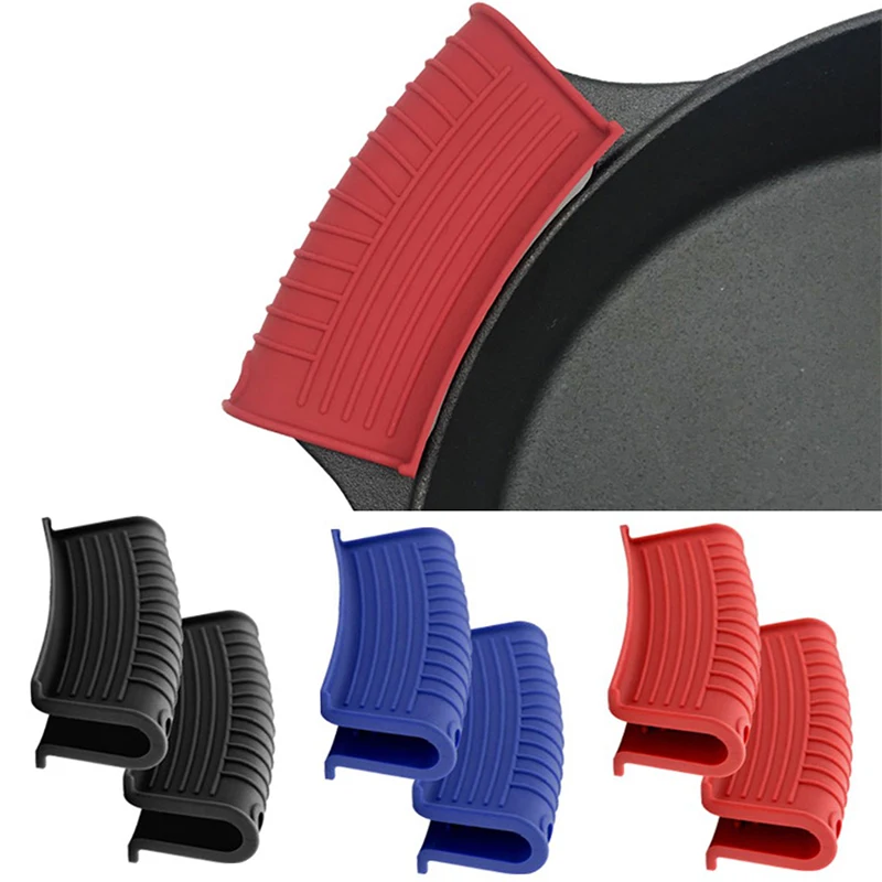 

2PCS Silicone Heat Resistant Cover Anti-skid Lid Holding Knob Pot Handle Grip Cookware Protective Cover Kitchen Tool Accessories