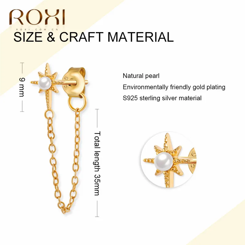 ROXI модные радужные Подвески с фианитом Висячие серьги для женщин Moon Star Boho ювелирные украшения для свадьбы серьги из стерлингового серебра 925 пробы